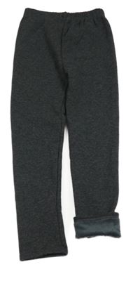 Antracitové melírované zateplené legíny