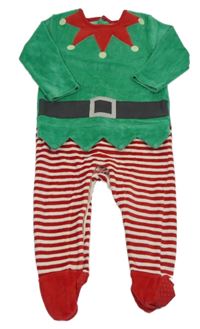 Zeleno-bílo-červený vánoční overal - Elf M&S