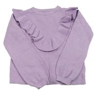 Lila lehký svetr s volánkem St. Bernard