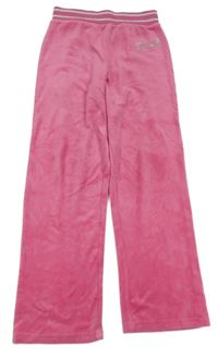 Růžové sametové tepláky Pineapple