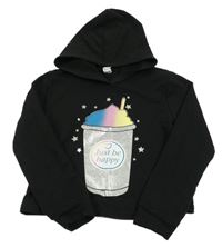 Černá lehká mikina se shakem a kapucí Shein