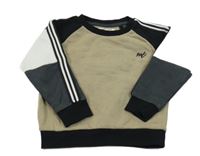 Hnědo-černo-bílá mikina s výšivkou Next