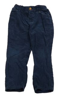 Modré manšestráky s úpletovým pasem H&M