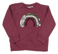 Vínová mikina s překlápěcími flitry 