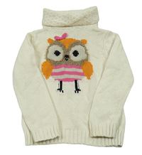 Krémový svetrový rolák se sovou C&A