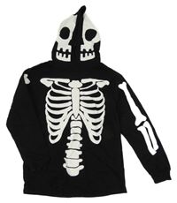 Černá mikina s kostmi a kapucí H&M