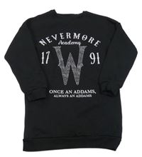 Černé teplákové šaty s nápisem - Wednesday