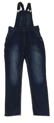 Tmavomodré laclové rifle H&M