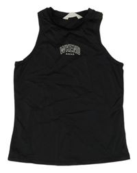 Černý sportovní top s nápisem H&M