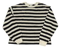 Černo-smetanová pruhovaná crop mikina Zara 