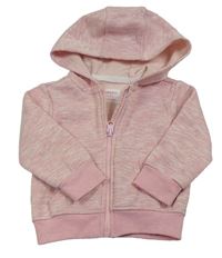 Světlerůžová melírovaná propínací mikina s kapucí Primark