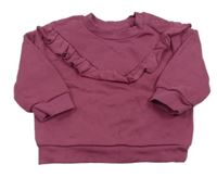 Růžová mikina s volánky Primark