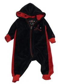 Černo-červená sametová kombinéza s kapucí Nike Jordan