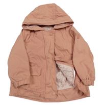 3v1 - Broskvová šusťáková celoroční bunda s kapucí C&A