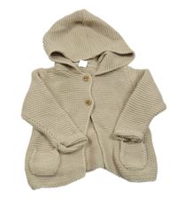 Béžový propínací svetr s kapucí M&S