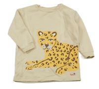 Smetanová mikinová tunika s jaguárem Tu