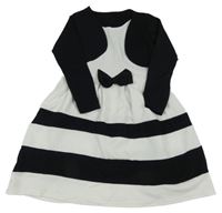 Bílo-černé šaty s našitým bolerkem 