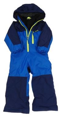 Safírovo-tmavomodrá funkční šusťáková zimní kombinéza s kapucí Wed´ze