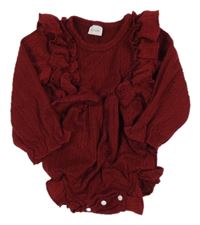 Červené vzorované body s volánky 