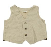 Béžová společenská lněná vesta H&M