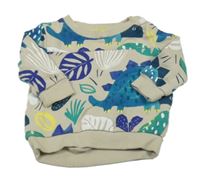 Béžová mikina s dinosaury M&S