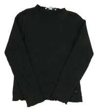 Černé žebrované triko Garcia 