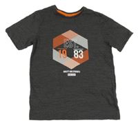 Tmavošedé tričko s potiskem Young idols