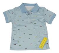 Nové - Světlemodré polo tričko s auty Shein