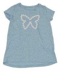 Světlemodré tričko s motýlem Topolino