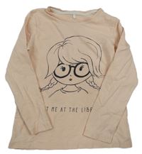 Světleoranžové triko s holčičkou Name it