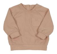 Světlerůžová žebrovaná mikina s kapsou Matalan