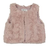 Světlerůžová kožešinová podšitá vesta H&M