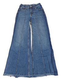Modré wide leg rifle s puky H&M