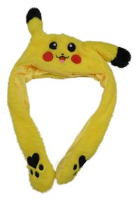 Žlutá kožešinová čepice s čumákem - Pikachu