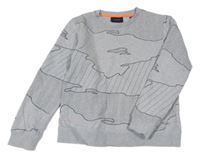 Šedá melírovaná mikina s potiskem Scotch&Soda