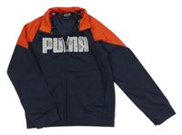 Tmavošedo-oranžová propínací sportovní mikina s logem Puma