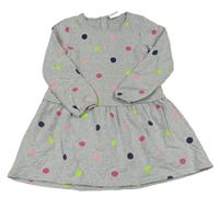 Šedo-barevné puntíkaté melírované teplákové šaty Topolino