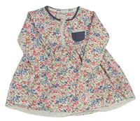 Smetanovo-barevné květované melírované šaty s krajkou a kapsou M&S