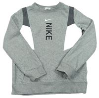 Šedo-bílo-tmavošedá melírovaná mikina s logem Nike