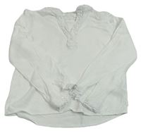 Bílá crop halenka s volánky H&M