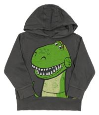 Tmavošedá mikina s dinosaurem - T-Rex a kapucí Next
