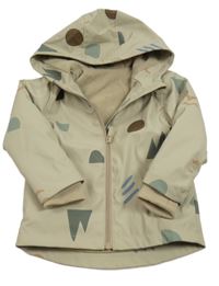 Béžová vzorovaná nepromokavá jarní bunda s kapucí St. Bernard