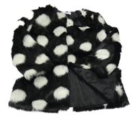 Černo-bílý kožešinový podšitý kabát MINOTI