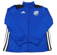 Safírovo-černo-bílá propínací sportovní mikina se znakem Adidas