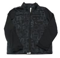 Černá funkční sportovní propínací mikina s písmenky Decathlon