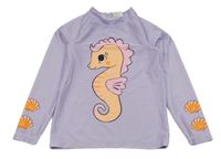 Světlefialové UV triko s mořským koníkem 