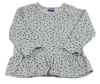 Šedá puntíkatá melírovaná sametová tunika lupilu