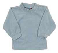 Světlemodrá žebrovaná sametová mikina Topolino