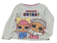 Světlešedé melírované triko s L.O.L. SURPRISE!
