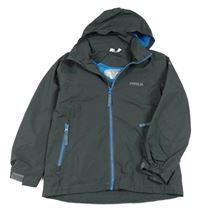 Tmavošedá šusťáková funkční jarní bunda s ukrývací kapucí PRO-X